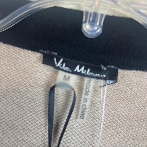 LUSH long open cardigan jacket-color block tan & blk-woman’s Medium - Picture 5 of 13